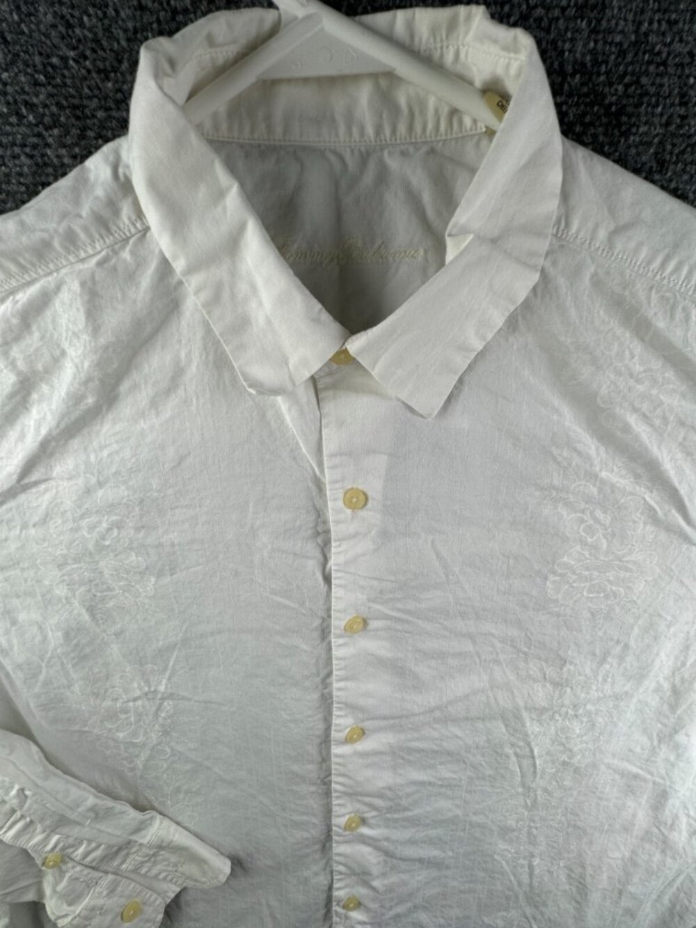 Tommy Bahama Long Sleeve Button Up Shirt Adult Floral White Cotton Large Men